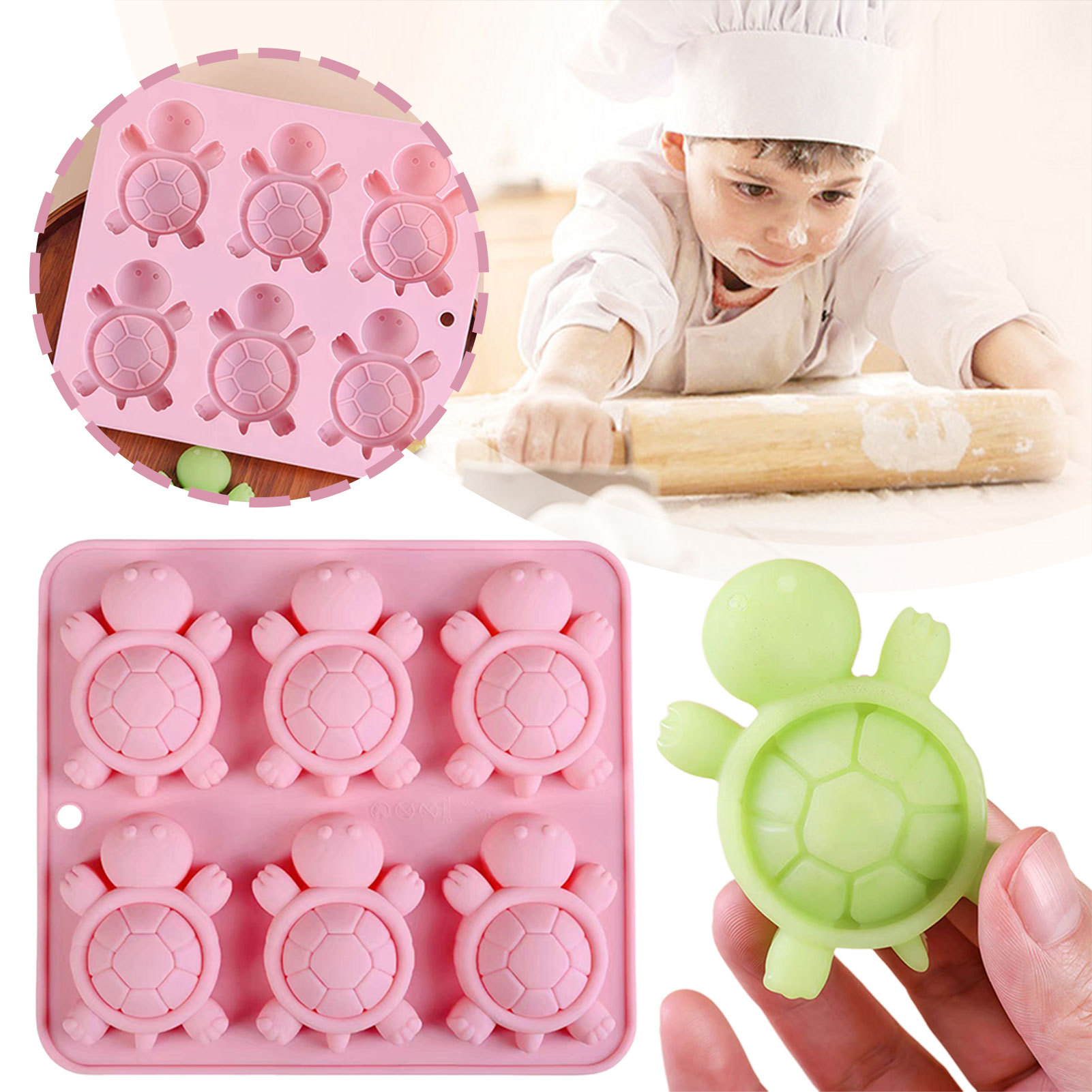Kitchen Baking Tray - 거북이 아이스 트레이 3D 거북이 바다