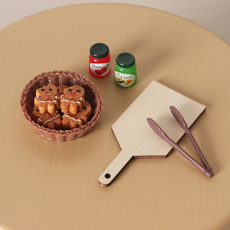 Baking Kitchen Layout - 1:12 진저브레드맨 음식놀이 세트, 인형의 집