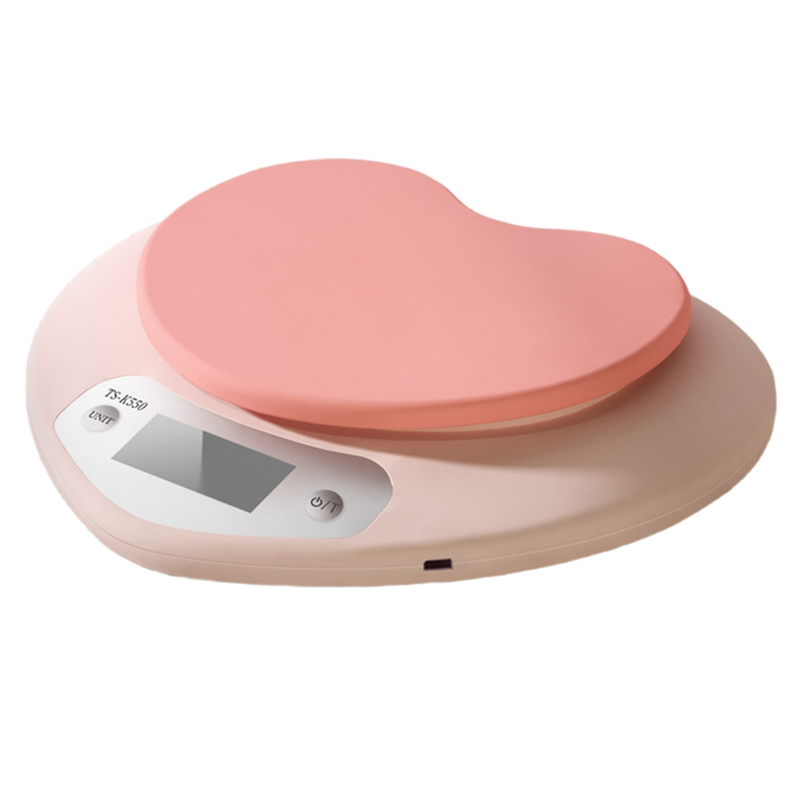 Kitchen Baking Scale - ABBZ-휴대용 핑크 하트 모양 디지털 주방