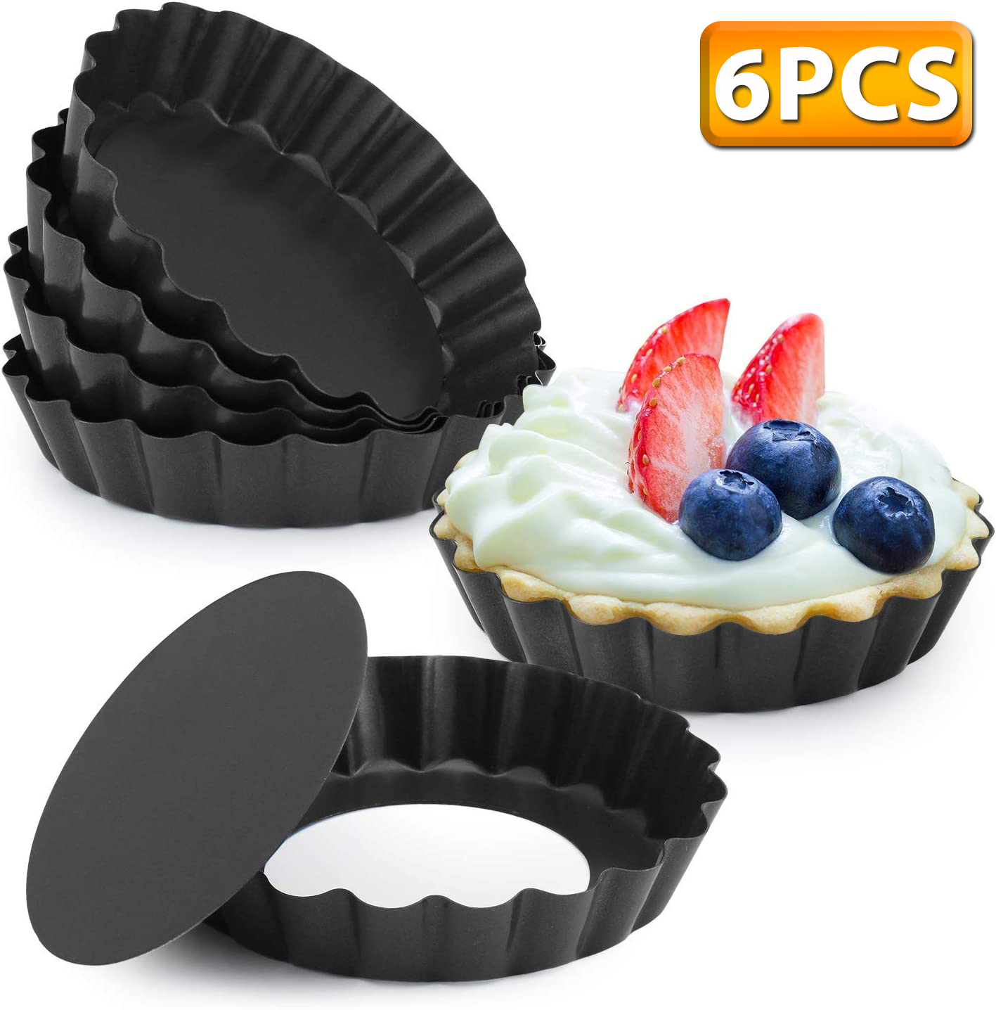 탈착식 바닥이 있는 미니 타르트 팬, 붙지 않는 라운드 - Muffin Tin Nonstick 리뷰 및 가격
