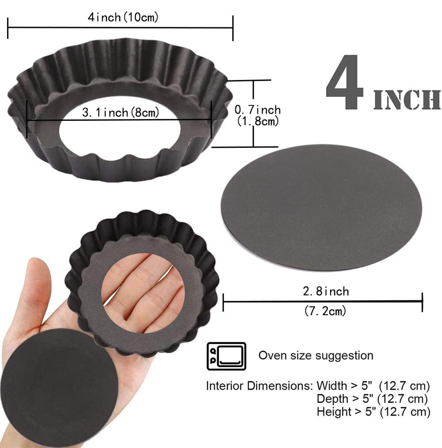 탈착식 바닥이 있는 미니 타르트 팬, 붙지 않는 라운드 - Muffin Tin Nonstick 리뷰 및 가격