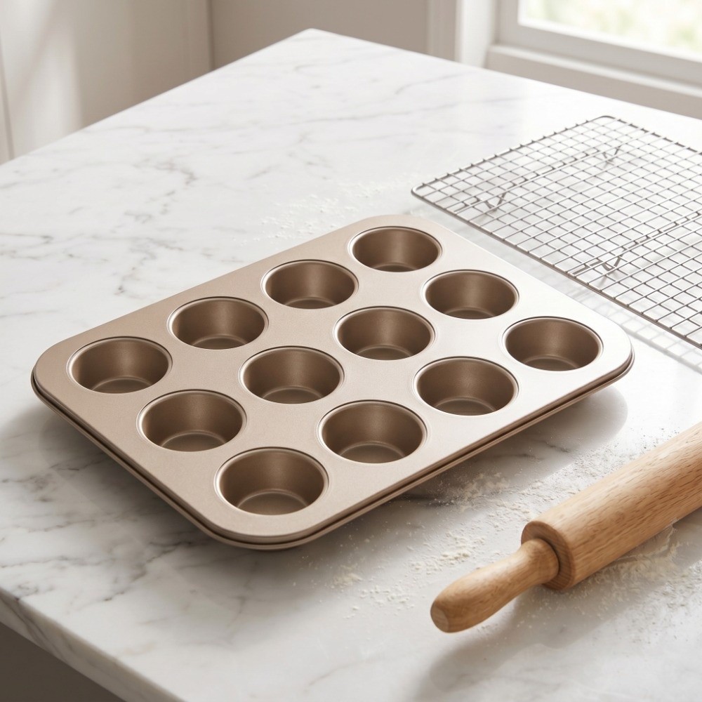 탄소강 미니 머핀 팬 논스틱 코팅 헤비 듀티 컵케이크  - Muffin Tin Nonstick 리뷰 및 가격
