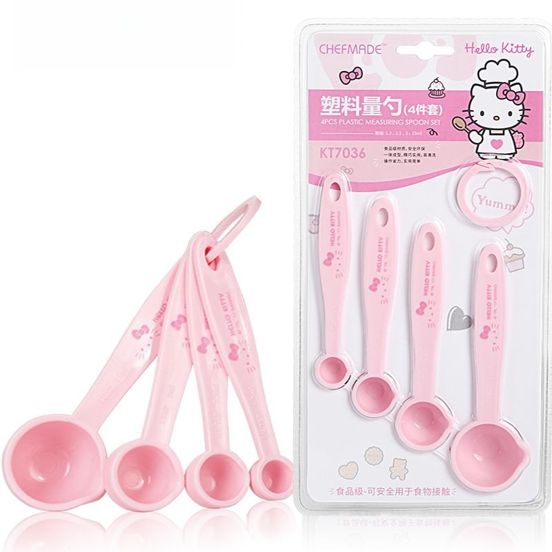 헬로키티 프린트 계량스푼 세트, 귀여운 만화 캐릭터 주 - Kitchen Baking Scale 리뷰 및 가격