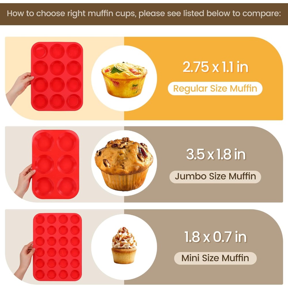 12컵 실리콘 머핀 팬 논스틱 컵케이크 베이킹 몰드 재 - Muffin Tin Nonstick 리뷰 및 가격