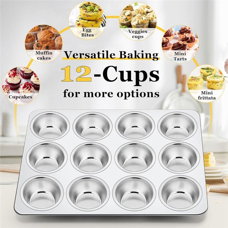 ABAE-머핀 팬, 12컵 일반 크기 스테인리스 스틸  - Muffin Tin Nonstick 리뷰 및 가격