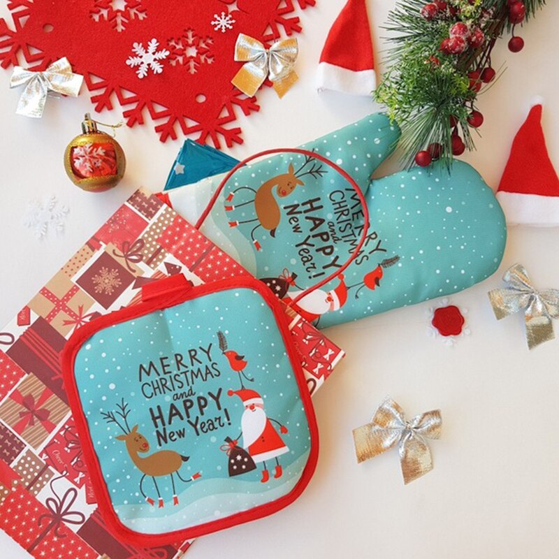 2pcs/세트 크리스마스 오븐 미트와 냄비 홀더 세트  - Kitchen Baking Ware 리뷰 및 가격