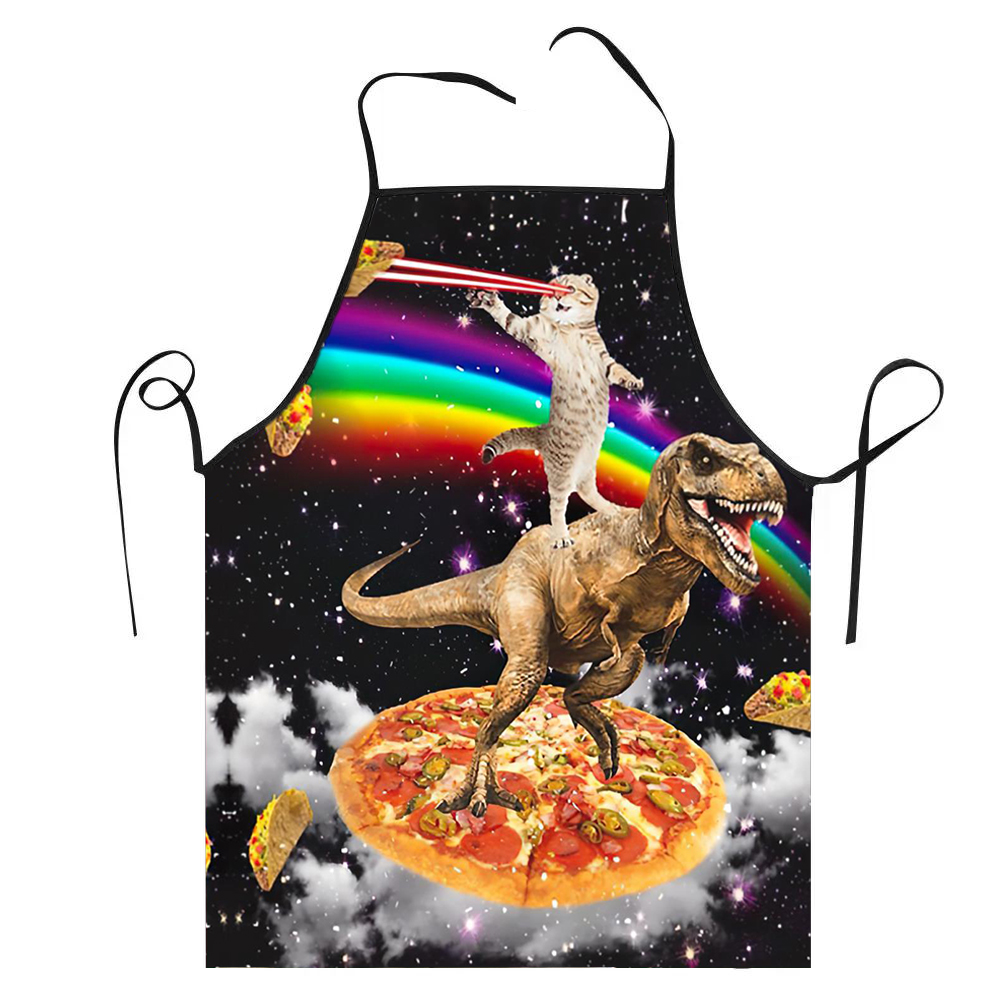 68X95cm 유니섹스 스페이스 피자 고양이 Meme  - Kitchen Baking Cloth 리뷰 및 가격