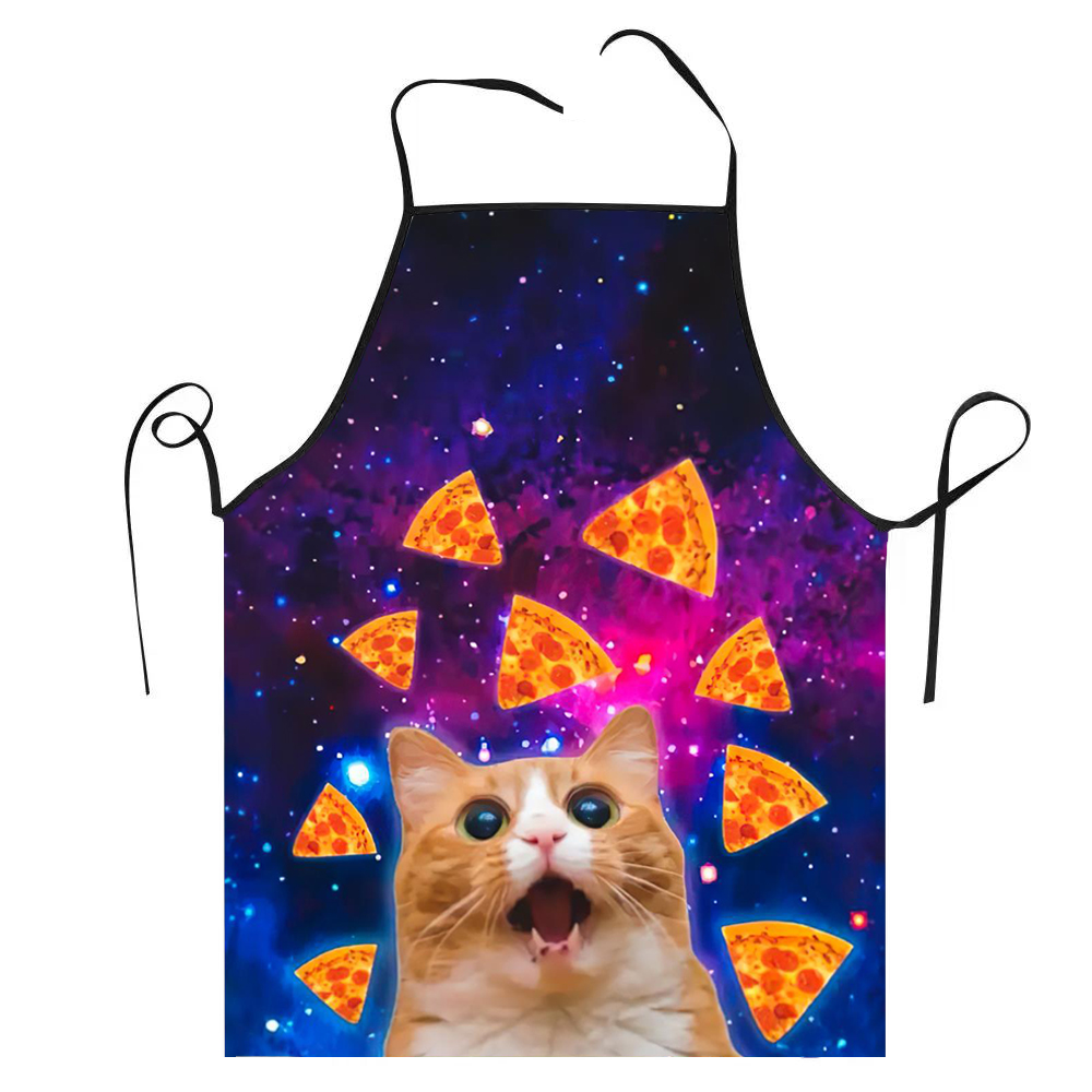 68X95cm 유니섹스 스페이스 피자 고양이 Meme  - Kitchen Baking Cloth 리뷰 및 가격